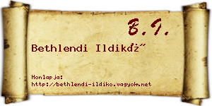 Bethlendi Ildikó névjegykártya